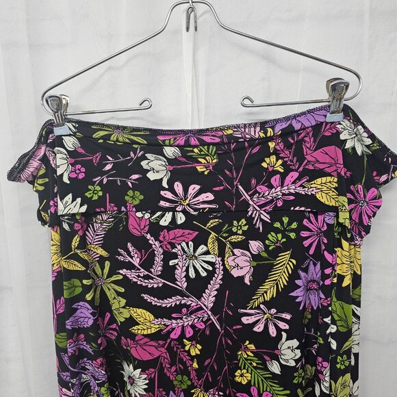LuLaRoe Purple Black Floral Skirt 3XL - Picture 2 of 10